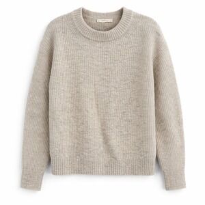 Everlane Alpaca Cocoon Crew Sweater XS Oatmeal - AS IS Front Staining Flaws